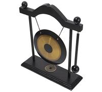 UKCOCO Gong da Scrivania Ottone con Supporto Legno Soprammobile Feng Shui per Decorazione Casa e Ufficio Adornamento Zen e Stabile per Meditazione e Arredamento Moderno