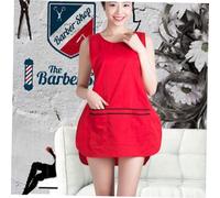 UKCOCO Grembiule Barbiere Rosso con Tasche Protettore Vestiti Unisex per Parrucchieri e Salone Tessuto Traspirante e Asciugatura Rapida Divisa Pratica per Taglio e Colorazione Capelli