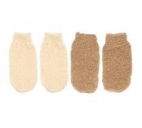UKCOCO Guanti da Bagno Esfolianti Unisex in Lino 4 Pezzi per Doccia e Spa, Delicati sulla Pelle, per Rimuovere le Cellule Morte Durante Bagno