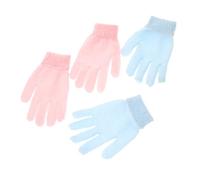 UKCOCO Guanti Esfolianti Doppia Faccia per Doccia e Massaggio Guanto Scrub e Stimolante per Adatto Adulti Blu Rosa