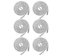 UKCOCO Lacci per Scarpe con Pietre Decorative Bianchi, 6 Pezzi, Corda di Cotone Resistente, 120cm, per Sneakers e Occasioni Festive, Facile Installazione e Stile Brillante