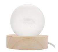 UKCOCO Lampada da Notte Decorazione Moderna Sfera di Cristallo Base in Legno, Illuminazione a LED 1.5w, Alimentazione USB la Casa la Camera