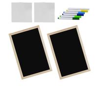 UKCOCO Lavagna Scrivibile con Cornice in Legno 20X30 CM Set da 2 Pezzi con Pennarelli Colorati e Panni Pulenti Lavagna da Tavolo Riutilizzabile per Casa Ufficio Scuola e Mercati