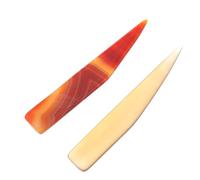 UKCOCO Lucidatrice per Gioielli in Agata 2 Pezzi Coltello Brunitore Manuale Compatto per Anelli e Bracciali Strumento di Lucidatura Professionale per Uso Artigianale e Colore Casuale