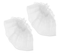 UKCOCO Maniche Finte Bianche in Nylon Elastiche 2 Pezzi Polsini Staccabili Comodi e Morbidi Stile Lolita Eleganti per Feste di Matrimonio e Moda On The Go