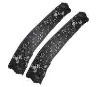 UKCOCO Maniche in Pizzo Elastiche per Avambraccio Donna Copri Segni Eleganti Design Floreale Trasparente sopra Gomito Adatte per Occasioni Formali e Quotidiane da Nero