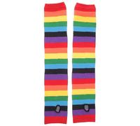 UKCOCO Manicotti Braccia in Cotone a Righe Arcobaleno, Elastici | Avambracci e Pelle, Effetto Rinfrescante, senza Scivolare, per Corsa e Guida Quotidiana