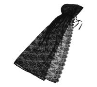 UKCOCO Mantello e Motivi Floreali Intricati Dettagli in Pizzo Dark Nero Cappuccio in Cotone e Poliestere da Donna Comodo per Feste in Maschera e Halloween