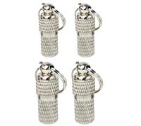 UKCOCO Medagliette Identificative in Ottone Nichelato Argento per Cani 4 Pezzi Anello Resistente Accessori per Cani Anti-perdita e Personalizzabili per Collare