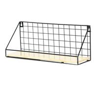 UKCOCO Mensola da Parete in Ferro Nero per Bagno e Casa, Portaoggetti da Muro Design Salvaspazio e Struttura Resistente per Riporre Libri e Snack
