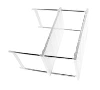 UKCOCO Mensola Microonde in Acciaio Resistente Regolabile Doppio Ripiano per Organizzazione Cucina Compatta con Ganci Porta Utensili Supporto Robusto e Stabile per Piccoli