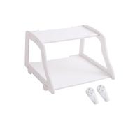 UKCOCO Mensola Porta Router Wifi da Parete Bianca Supporto Doppio in Plastica Leggera Montaggio Senza Scaffale Compatto Top-box e Modem Design Moderno e Facile da Pulire