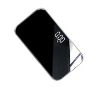 UKCOCO Mini Bilancia Elettronica Ricaricabile Portatile Superficie in Vetro Resistente Bilancia Digitale Pesapersone Specchio per Ufficio e Casa