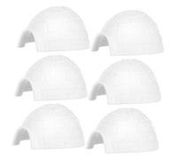 UKCOCO Mini Igloo per Bambini Set 6 Statuine Animali Artici Decorazione per Camera da Letto e Giardino Educativo