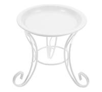 UKCOCO Mini Supporto per Piante in Ferro Bianco, Doppia Protezione Ruggine | Succulente e Piccoli Vasi, Finitura Verniciata a Forno, Uso Interno e Giardino, Stile Foglia