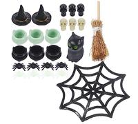 UKCOCO Miniature Halloween Figurine e Decorazioni Diy per Feste e Casa Include da Strega e Altri Elementi Colorati per Atmosfera Festiva