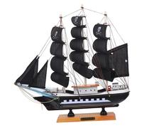 UKCOCO Nave Pirata in Legno 33 Cm Riproduzione Barca a Vela Decorazione Mediterranea Artigianale per Casa Ufficio Camera da Letto Soggiorno Regalo Nautico