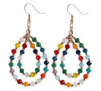 UKCOCO Orecchini Dangle Cristallo per Cerchi Doppi con Colorate Leggeri e Decorativi Design Chic per Quotidiano e Feste Accessorio