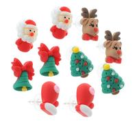 UKCOCO Orecchini Di Natale a Bottone in Resina Leggeri Da Donna e Ragazza, Set 5 Paia Decorazioni Natalizie Per Feste Di Natale, Capodanno e Uso Quotidiano