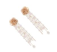 UKCOCO Orecchini Lunghi Vintage Con Nappine e Perle Vere Design Floreale Creativo e Delicato Gioielli Pendenti Eleganti Per Donna Per Occasioni Speciali