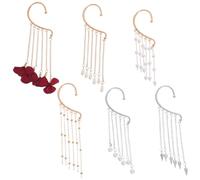 UKCOCO Orecchini Nappine Donna 6 Pezzi, Stile Etnico Elegante Fiori, Non Piercing, Versatile per Eventi Formali e Raduni, Lega e Perle Finte