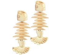 UKCOCO Orecchini Pendenti a Forma di Ossa di Pesce in Lega Oro, Design Semplice e Delicato, per Vacanze e Uso Prolungato, di Gioielli Femminili Colore Casuale