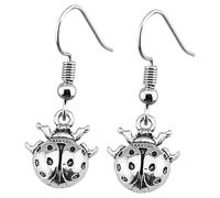 UKCOCO Orecchini Pendenti Donna Ragazza Con Charm Coccinella Metallo Anticato Accessorio Moda Anni Teen Regalo Laurea Idee Eleganti