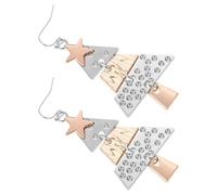 UKCOCO Orecchini Pendenti Forma di Albero di Natale a Due Toni per Donne Regalo per Feste Orecchini Tema Ringraziamento Idea Natalizia