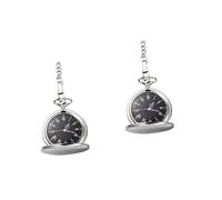 UKCOCO Orologi 2 Pezzi Regalo Da Argento Liscio Da - Per Retro Con Tasca Da Uomo Di Compleanno Uomini A Due Facce Padri Classico Ciondolo Vintage Collana A Catena Orologio Da