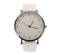 UKCOCO Orologio da polso da donna, cinturino in pelle, in acciaio inox, facile da leggere, orologio da donna, con numeri di volto, colore: beige, bianco, 0.8X4X23.8CM, cinturino