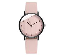 UKCOCO Orologio da polso da donna, cinturino in pelle, in acciaio inox, facile da leggere, orologio da donna, con numeri di volto, colore: beige, rosa, 0.8X4X23.8CM, cinturino