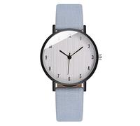 UKCOCO Orologio da polso da donna, cinturino in pelle, in acciaio inox, facile da leggere, orologio da donna, con numeri di volto, colore: beige, Blu, 0.8X4X23.8CM, cinturino