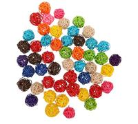 UKCOCO Palline Decorative Materiali Naturali 50 Pezzi in Rattan Colore Casuale per Decorazione Tavoli e Scenografie per Layout di Scena e Allestimenti Fai da Te