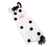 UKCOCO Pantaloni e Cappello da Mucca Lavorati Maglia per Ragazzo Ragazza Ragazza Vestiti per Fotografia Neonatale Accessori Fotografici Comodi e Traspiranti per Ragazzo