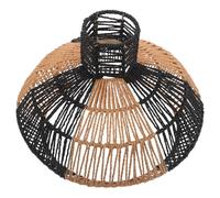 UKCOCO Paralume in Carta Intrecciata a Mano per Lampada a Sospensione, Paralume Geometrico Rustico Piccolo Supporto in Ferro, Copertura per Plafoniera per Soggiorno e Camera da Letto