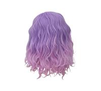 UKCOCO Parrucca Curva Sintetica Per Donna Frangia Laterale Copricapo Da Cosplay e Feste Colore Sfumato Accessori Per Capelli Ricci e Corti Om