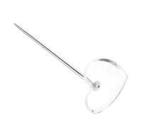 UKCOCO Penna Sfera in Metallo con Base Cuore in Acrilico, Elegante | Reception e Anniversario, Scrittura Fluida, Supporto Stabile, Argento, Regalo Ricordo, Uso Versatile