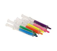 UKCOCO Penne Evidenziatore in Plastica Set da 24 a Forma di Siringa Colori Vivaci e Design Creativo Colore Casuale Stili multipli per Scuola e Appunti Stili multipli