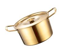 UKCOCO Pentola per Ramen in Acciaio Inossidabile con Maniglia Pentola Piccola per Noodles Coreani e Stufati Conduzione Termica Facile da Pulire per Cucina Domestica