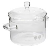 UKCOCO Pentola per Stufato in Vetro Borosilicato Resistente al Calore con Maniglia e Casseruola Trasparente per Cucina Domestica per Zuppa Coreana e Ramen
