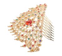 UKCOCO Pettine Corona Principessa Thai con Strass Tiara Vintage Dorata per Acconciature Tradizionali Cinesi Accessorio Sposa Leggero e Confortevole per Feste e Celebrazioni Culturali