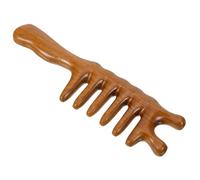 UKCOCO Pettine Legno Massaggio Capelluto Pettine Denti Larghi Manico Lungo Lucidato Finitura Liscia Massaggiare Collo Schiena Comfort Portatile Uso Comodo Contatto Capelli Genitori Amanti