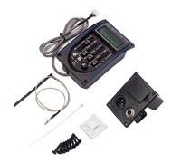UKCOCO Pickup per Chitarra Preamp a 4 Bande Lc-4, Equalizzatore con Display Lcd, Controllo Volume/bassi/alti/presenza, Plastica Nera, con Accordatore Digitale