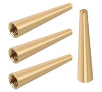 UKCOCO Piedini Rialzati in Ottone 60Mm per Mobili e Vassoi Set da 4 Piedini Rotondi Decorativi per Gambe di Tavoli Portagioie e Taglieri in Legno Base Stabile Antiscivolo per Uso
