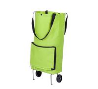 UKCOCO Pieghevole con Ruote Resistenti Carrellino Riutilizzabile per Shopping Capacità Oxford Verde Facile da Trasportare e Riporre