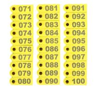 UKCOCO Pig Tags Number Ear Tags in TPU giallo, 100 pezzi, Animal Identification Tags, Animal Ear Tag per mucche, rapida guarigione, per bestiame
