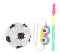 UKCOCO Piñata Decorazione Originale a Forma di Pallone da Calcio in Carta con Bastone e Benda Genera Un'atmosfera Gioiosa e Colorata per Feste Sportive e Compleanni