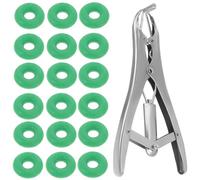 UKCOCO Pinza a Becchi Lunghi in Acciaio Inox Espansore per Palloncini e Set da 50 Anelli di Castrazione, Strumento Pratico per Riempimento e Apertura Palloncini, Uso Domestico