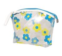UKCOCO Pochette Trucchi Trasparente in Pvc, Borsa da Toilette da Viaggio, Grande Capacità, Spessa, Chic Floreale, per Donne, Organizer Cosmetici