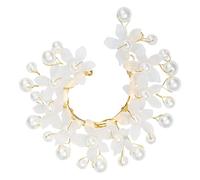 UKCOCO Polsini Dell’Orecchio Floreali a Clip Perle Orecchini Non Piercing Regolabili da Donna Stile Boho per Matrimoni e Feste Set da 2 Pezzi di Gioielli Ear Jacket Ispirati Agli Elfi